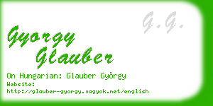 gyorgy glauber business card